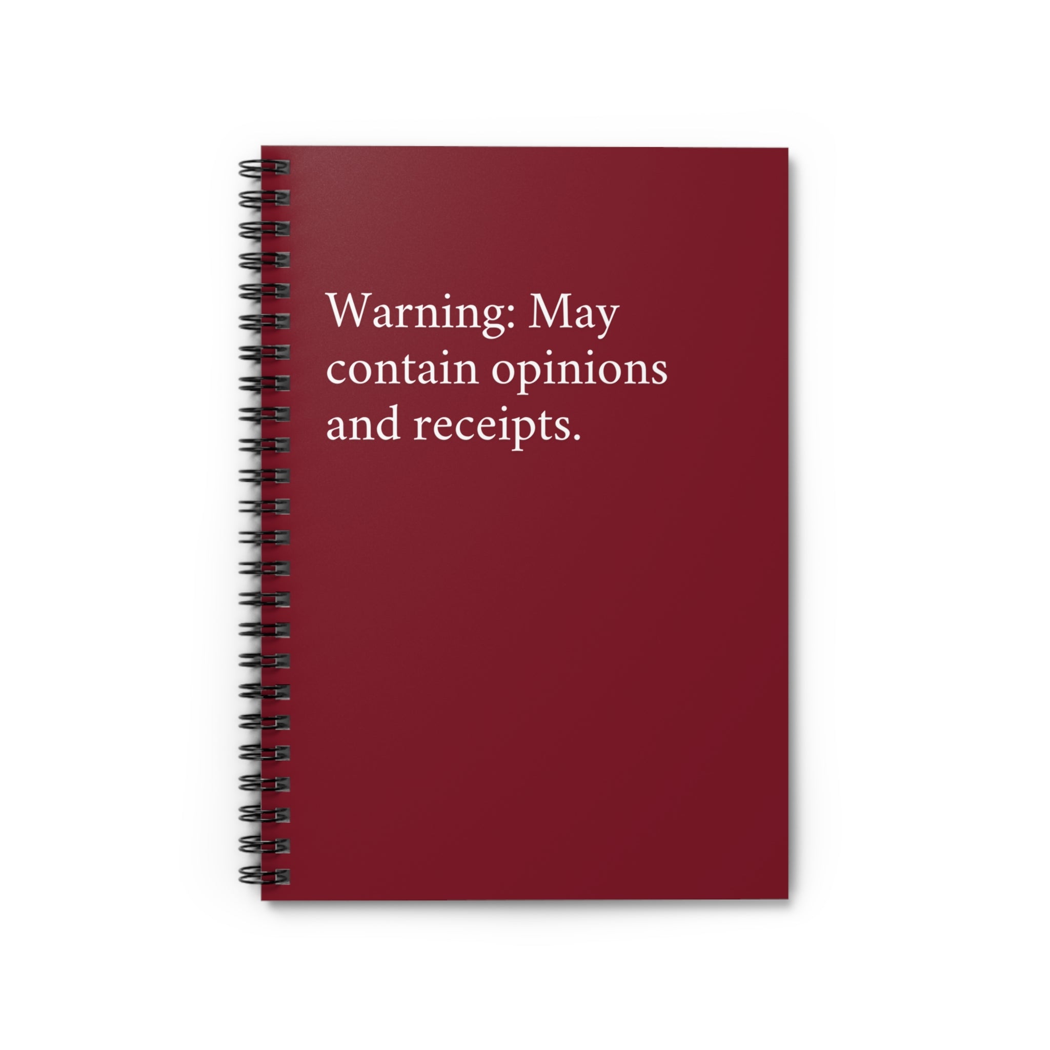 Spiral Notebook - Opinion and Receipts