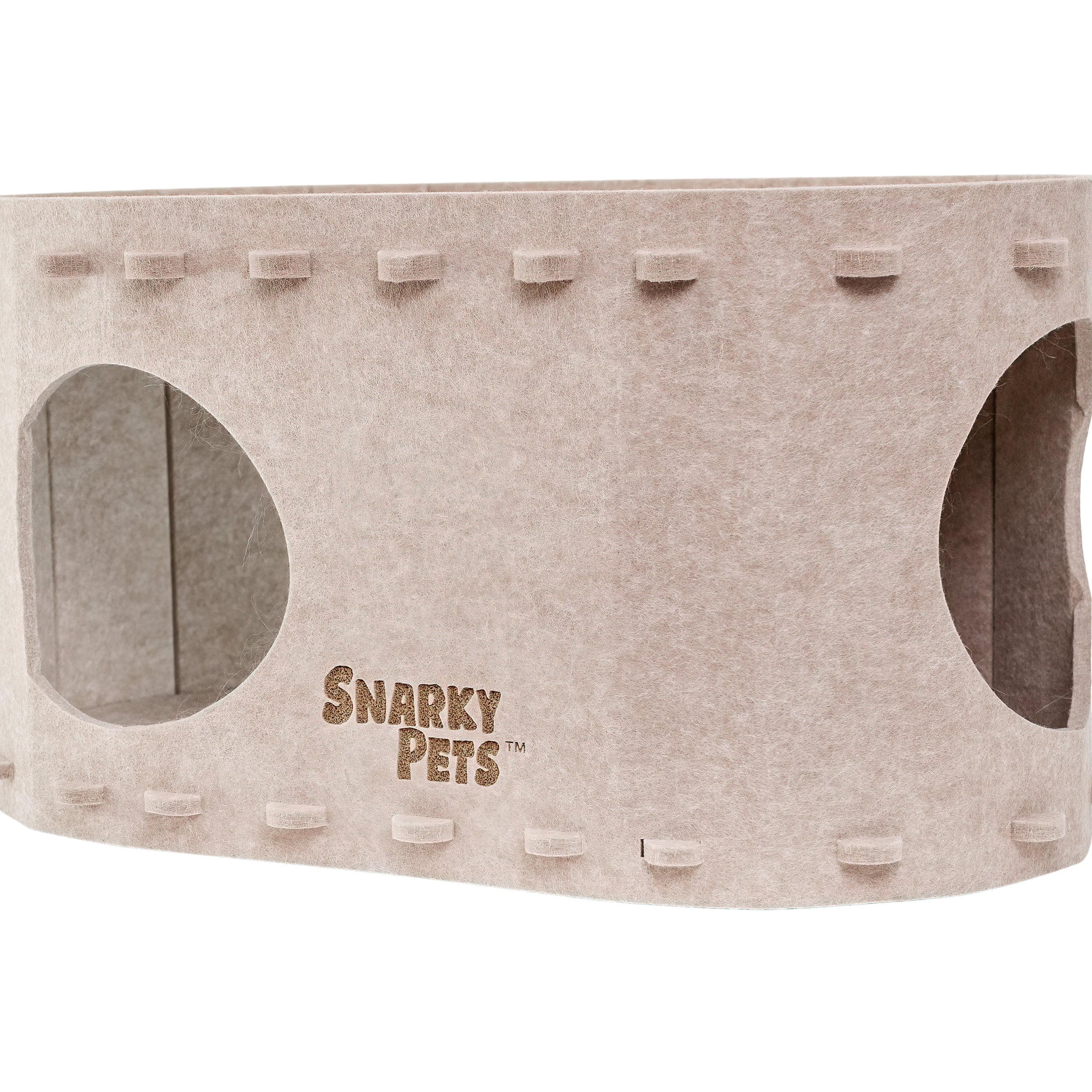 Tess & Liza Felt Cat Cave – Cozy Hideaway for Cats & Kittens | Eco-Friendly Felt Cat House | Durable & Spacious Cat Bed for Large Cats | Stylish Indoor Pet Furniture by Snarky Pets™ Brown