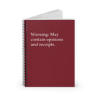 Spiral Notebook - Opinion and Receipts