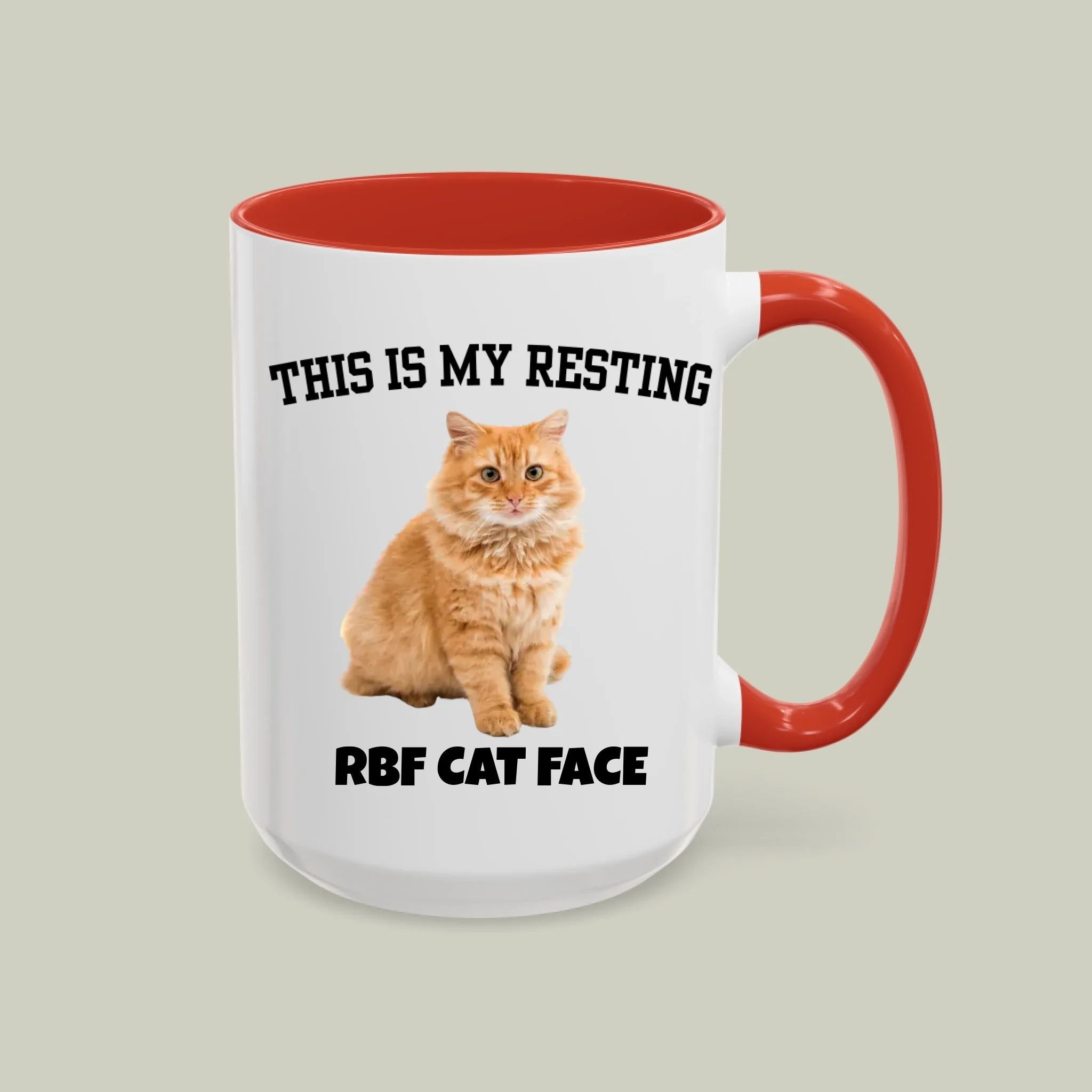 RBF Cat Face™ Custom Mug — Upload Your Cat, Add Text, Serve Sass (11oz/15oz)