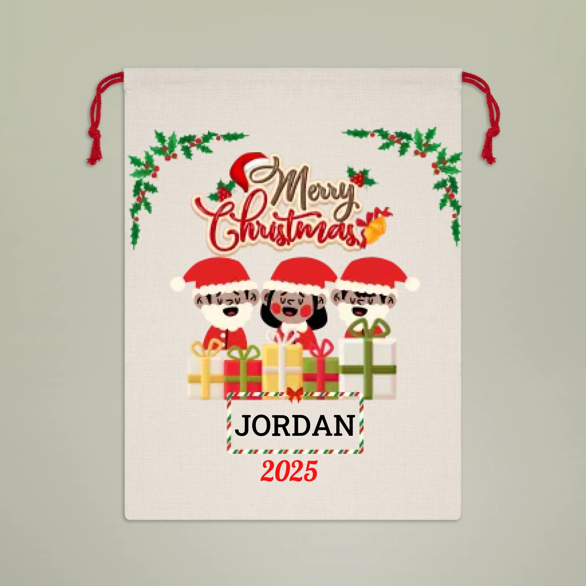 Family Delivery Sack™ — Custom Name & Year Santa Bag (Big, Bossy & Reusable | 19.7" x 26")