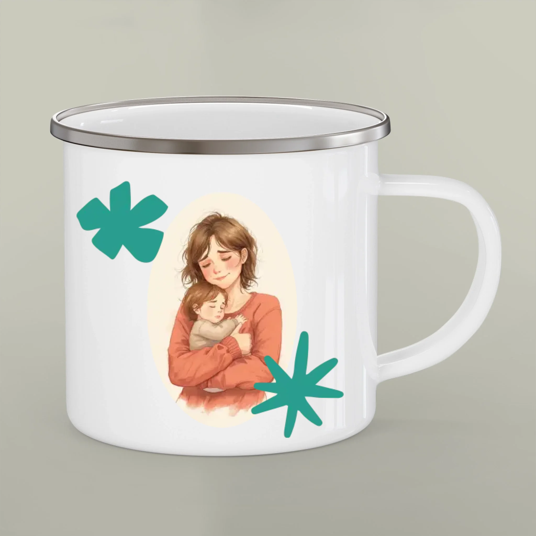 Camp Chaos™ Enamel Mug — Add Your Message (12oz, Lightweight & Unbreakably Cute)