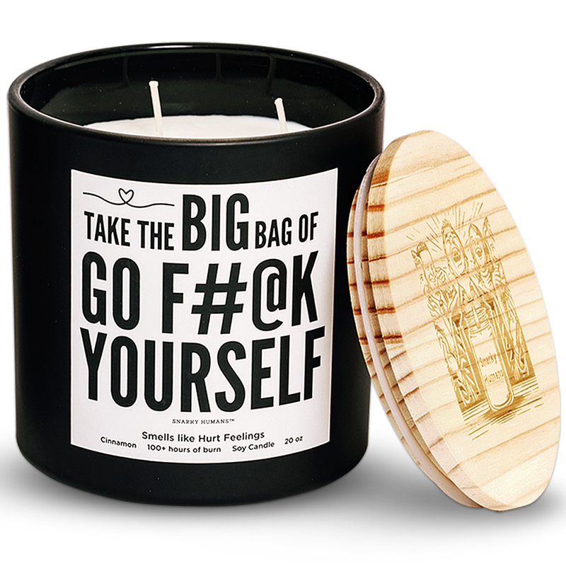 SNARKY-HUMANS Candle | 20oz Soy Wax Candle with Glass Jar & Wooden Lid, Triple Wick for Clean & 100+ Hours Burn -Hilarious & Unapologetic Gifts for Men, Women, Friends & Loved Ones